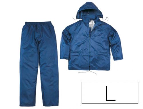 Conjunto de chuva deltaplus 400 poliester/pvc azul marinho tamanho l , Deltaplus , 154362 , 3295249004910
